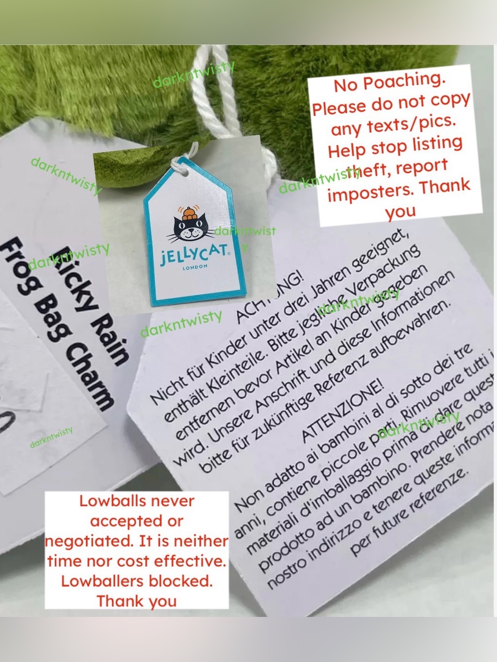 Jellycat Ricky Rain Frog Bag Charm BNWT*** - Picture 4 of 6